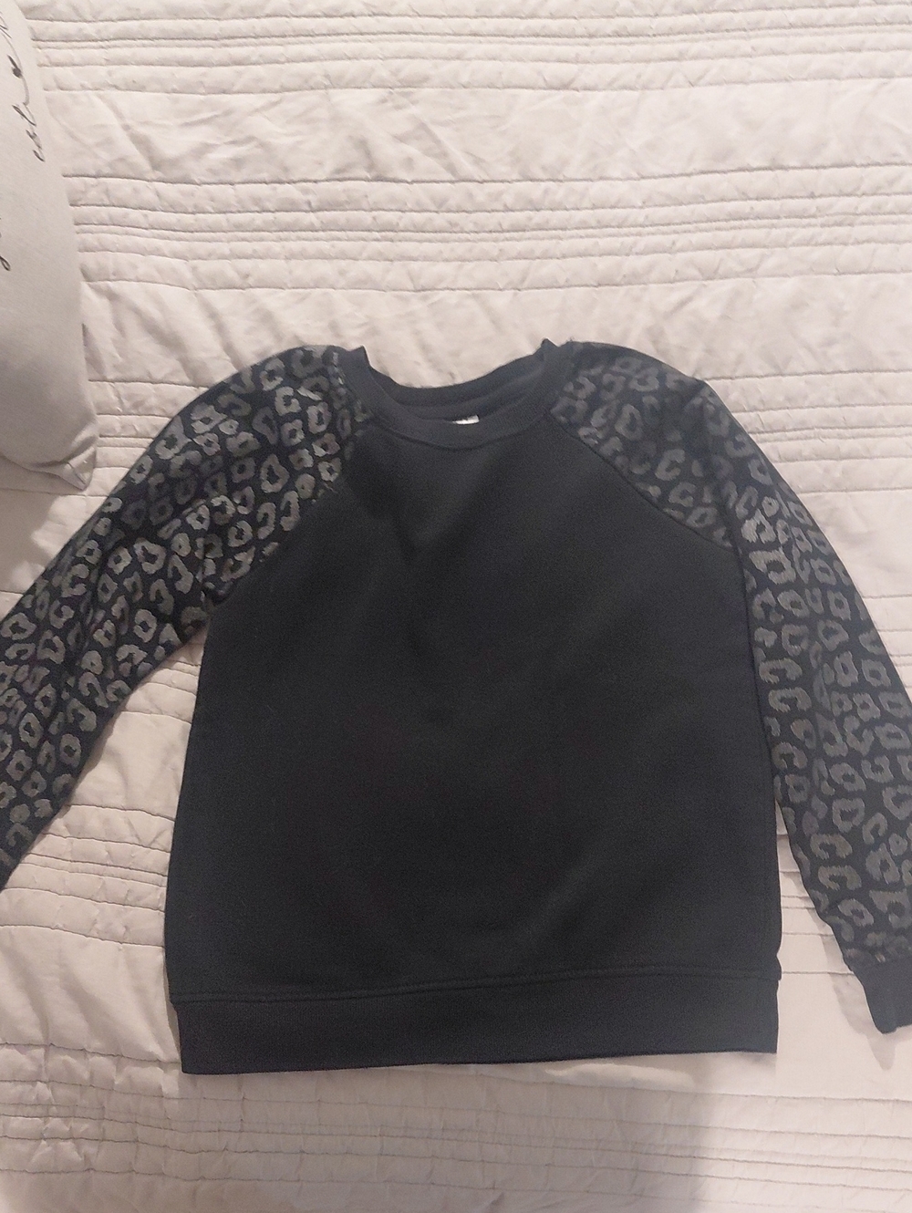 Black Girls Leopard-Accent Pullover Sweater